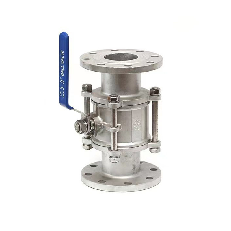 Stainless steel flange ball valve soft seal three ball valve