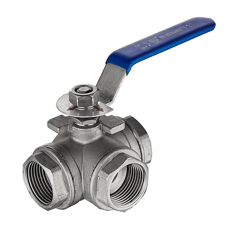 Stainless steel 304 wire buckle L tee ball Q15F-16P 316L stainless steel tee ball valve