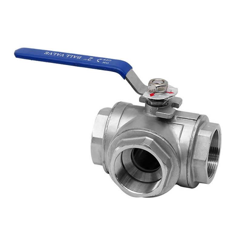 Stainless steel 304 wire buckle L tee ball Q15F-16P 316L stainless steel tee ball valve