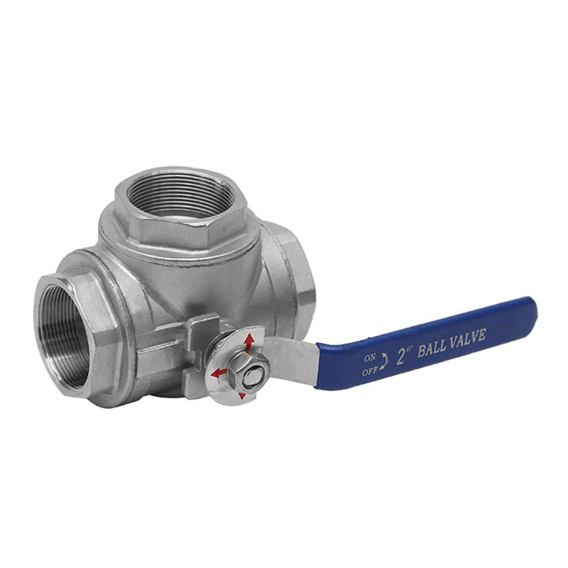 Stainless steel 304 wire buckle L tee ball Q15F-16P 316L stainless steel tee ball valve