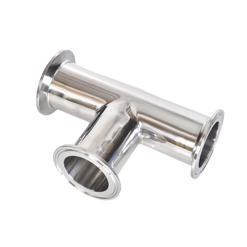 Tee stainless steel clamp medical tee inside and outside mirror polished 3A quick connector