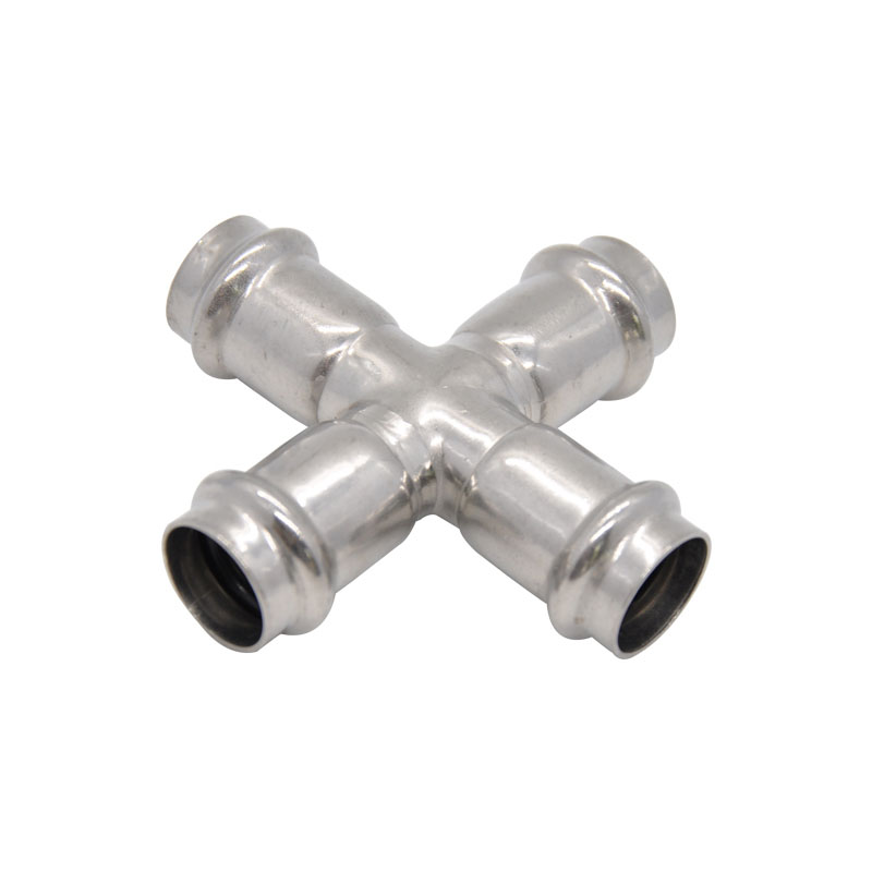 Thin wall double clamp equal diameter cross stainless steel water pipe clamp equal diameter