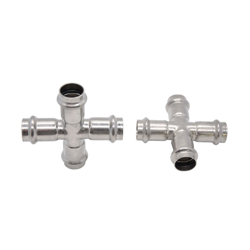 Thin wall double clamp equal diameter cross stainless steel water pipe clamp equal diameter