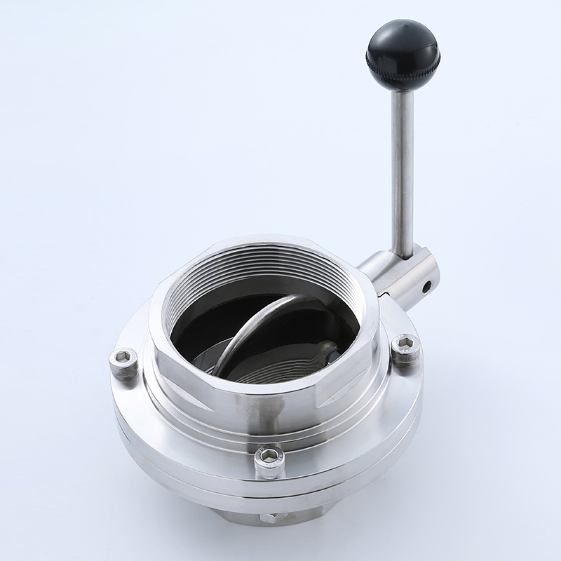 304 stainless steel threaded butterfly valve