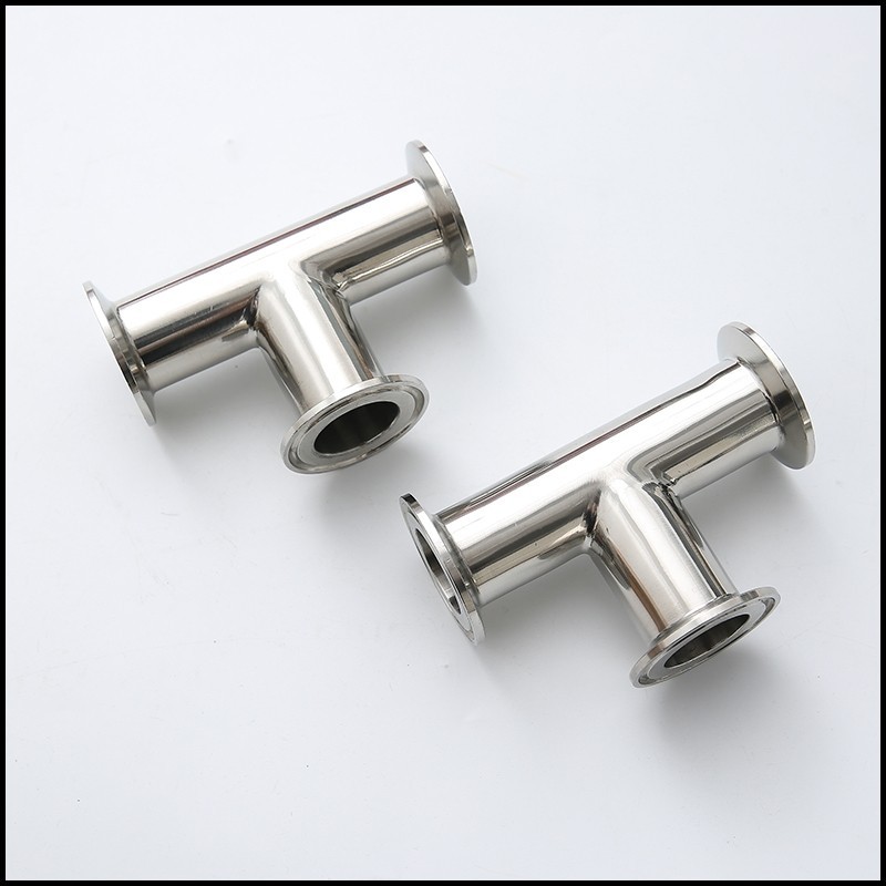 Tee stainless steel clamp medical tee inside and outside mirror polished 3A quick connector