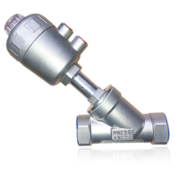 stainless steel flange connection  pneumatic angle seat valve