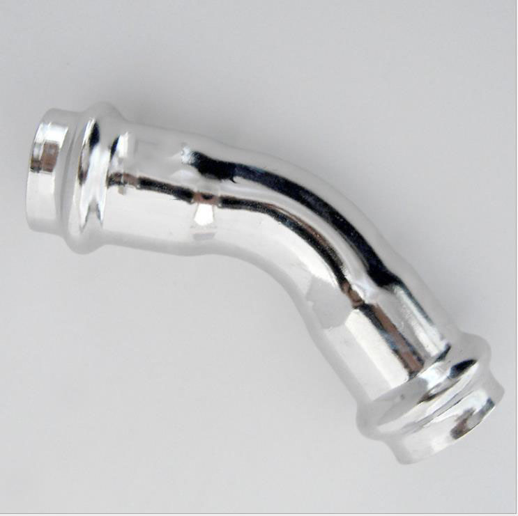 Clamped 45 degrees stainless steel elbow thin wall pipe elbow